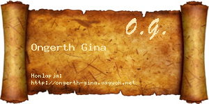 Ongerth Gina névjegykártya